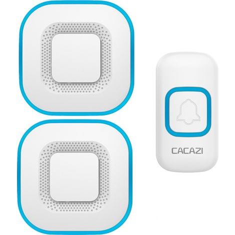 Timbre LED inteligente de 300M con 38 melodías, 4 niveles de volumen, blanco - 1 botón, 2 timbres (1/5)