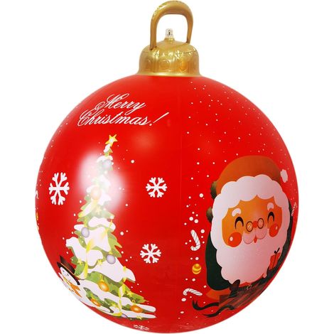 Boule De Noël Gonflable - 60 cm - Extérieur - Décoration D'Arbre De Noël - 1 Pièce