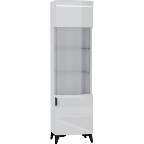 Vitrine 1 porte LED inclus Ruben Blanc (1/5)