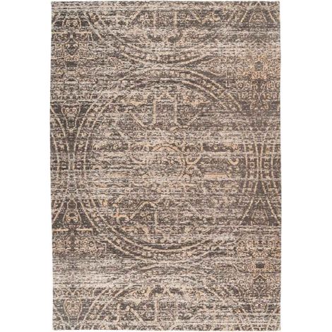 Tapis Tissé Ethnique à Poils Plats "Davio" Beige 80 x 150 cm (1/5)