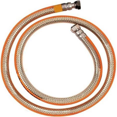 Tuyau Gaz Inox But/Prop 1m50 - NF - Vissage Sans Date Limite - Résistant et Durable - D-Work