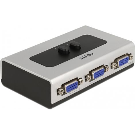 Delock Conmutador bidireccional manual VGA de 2 puertos