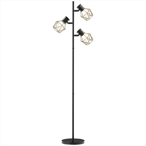 Lampe de table Lampe sur pied moderne en métal noir avec 3 spots (1/5)
