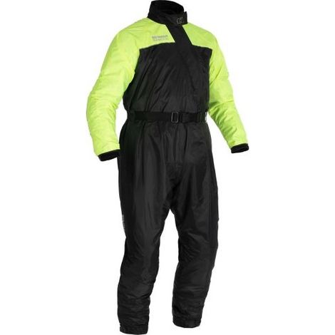 Combinaison de moto Oxford Rainseal avec casque anti-pluie, taille S, noire et jaune