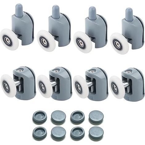 QAZQA 8 pièces Roulettes pour Porte de Douche Galet Porte Coulissante de 23 mm pour Porte Douche Salle de Bain 4 Roulettes Supérieures et 4 Roulettes Inférieures (1/5)