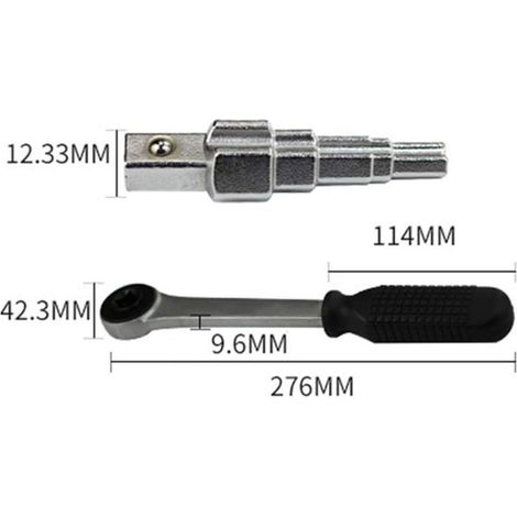 Clé à cliquet multifonctionnelle pour tuyaux de robinet de radiateur en acier au carbone