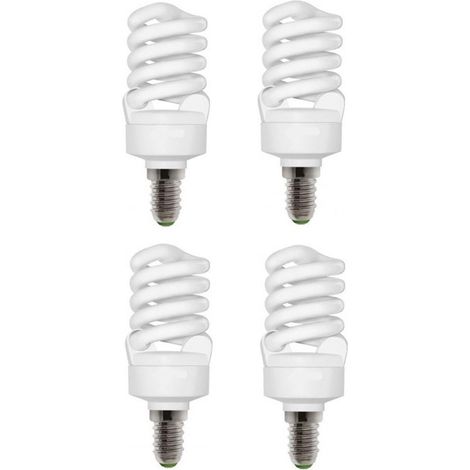 4 LAMPADINE 14  A BASSO CONSUMO 20 W   SVILUPPO 94 w LUCE FREDDA  ACCEN RAPIDA