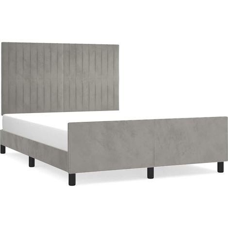 Maison Exclusive - Giroletto senza Materasso Grigio Chiaro 140x190 cm Velluto (1/5)