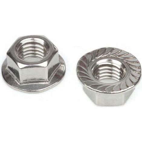 Masidef Dadi Flangiati Zigrinati - Inox A2 AISI 304 - M5 - 14 pz