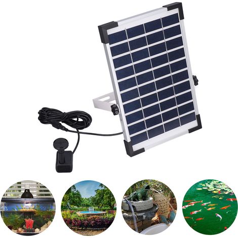 Fontaine solaire avec support, élément décoratif pour jardin, piscine extérieure, jet d'eau rond, fontaine flottante, 10 V 5 W (1/5)