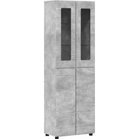 Highboard FLORIN Concrete Grey 60 x 35 x 182 cm Engineered Wood vidaXL