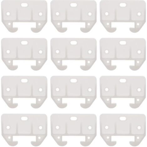 12Pcs Guide de Rail de Tiroir en Plastique Blanc Guide de Tiroir de Commode Pièces de Glissières de Remplacement de Meubles pour Commodes Huches Table de Chevet Et Systèmes de