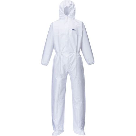 Mono BizTex Microporous tipo 5/6 protección química, con cubre-botas talla M, blanco ST41 XXL Blanco
