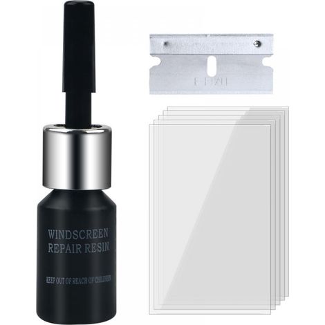 Résine De Réparation De Pare-Brise - 2,5 Ml - Pour Réparation De Fissures Et Étoiles Sur Verre Feuilleté Automobile - Kit Complet Avec Lame Et Bandes (1/5)