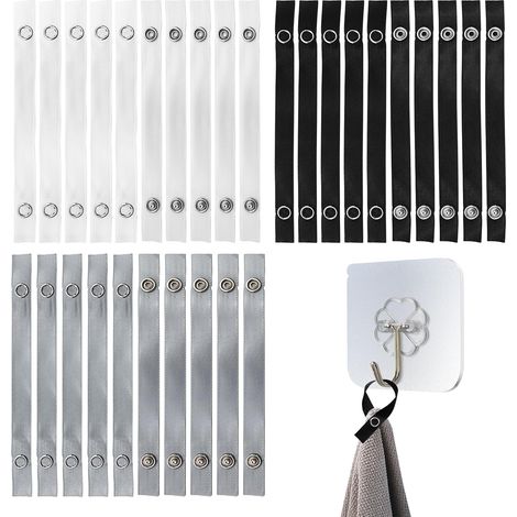 30 Pieces Attache Torchon Avec Fermeture à Bouton Pression, Crochets de Suspension Sans Couture pour Textiles pour Torchons, Serviettes de Bain, Décorations, Chiffons (1/5)