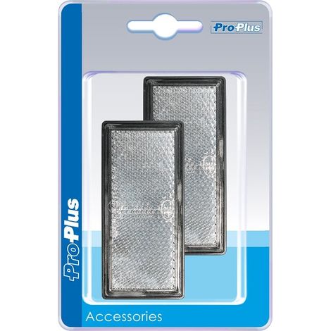 Reflector blanco 85x39mm autoadhesivo con placa base 2ud en ampolla