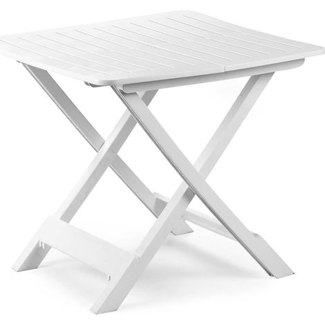 Tavolo Resina Pieghevole Tevere Bianco 79X72 Progarden (1/10)