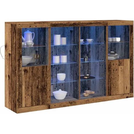 Buffet Bas de Cuisine Rétro en Bois d'Ingénierie, Meuble de Rangement 163 x 37 x 100 cm, Design Vintage pour Salle à Manger et Salon (1/5)