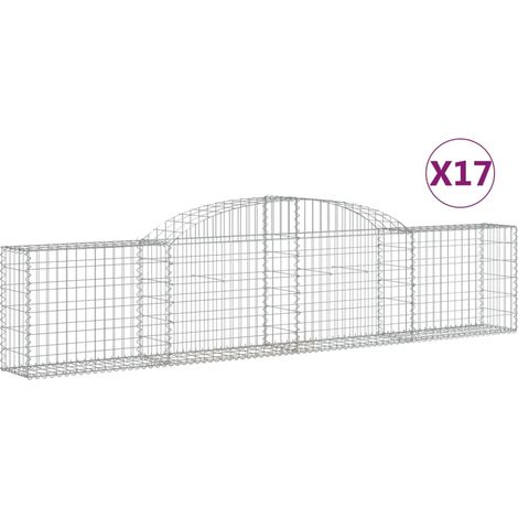 Maison Exclusive - Cesti Gabbioni ad Arco 17 pz 300x30x60/80 cm Ferro Zincato