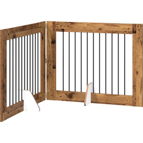 vidaXL Puerta para perros plegable con soportes 2 uds. 200,5 cm (1/2)