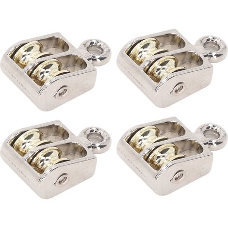 4 Stück Doppelrollenblock 100 kg (220 lbs) Lager Zinklegierung Kranhebezeug Doppelrollenrolle (1/5)