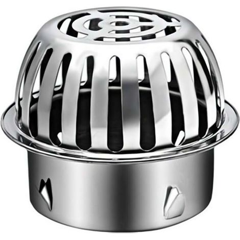 Grille de drainage ronde pour atrium extérieur, couvercle de drain de toit en acier inoxydable, filtre anti-obstruction, grille d'atrium, convient pour terrasse, toit, cour, balcon (110) (1/5)