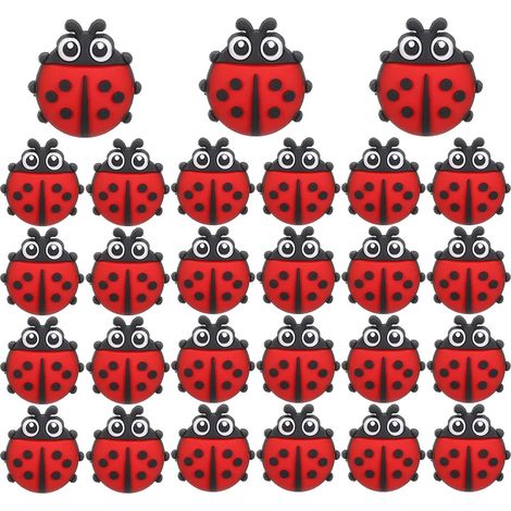 PVC Ladybug Pencil Clips for School and Travel Cute Playful