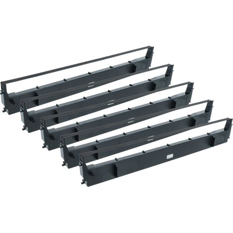 vhbw 5x Ribbon Cartridge compatible with Epson LX 1050, LQ1600K, MX-100, LX 1050+, LX 1170 II Dot Matrix, Receipt Printer - Black Ink Ribbon