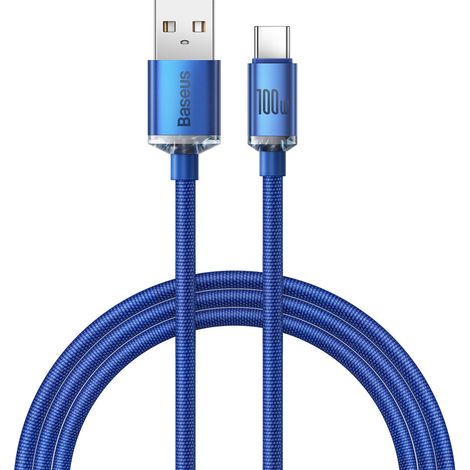 Cable USB-C de 100 W y 1,2 m para carga rápida y transferencia de datos, color azul. (1/5)