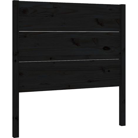 Tête de lit classique pour chambre à coucher bois massif de pin noir 96 x 4 x 100 cm, 6.25kg (1/5)