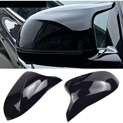 Lot de 2 coques de rétroviseur de rechange pour B-MW X3 F25 X4 F26 X5 F15 X6 F16 2014-2018 (Noir brillant) (1/5)