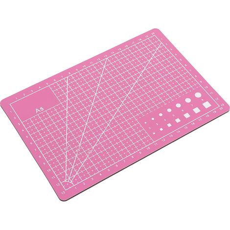 Planche à découper A5 en PVC durable, auto-cicatrisante, rose, pour le bricolage. (1/3)