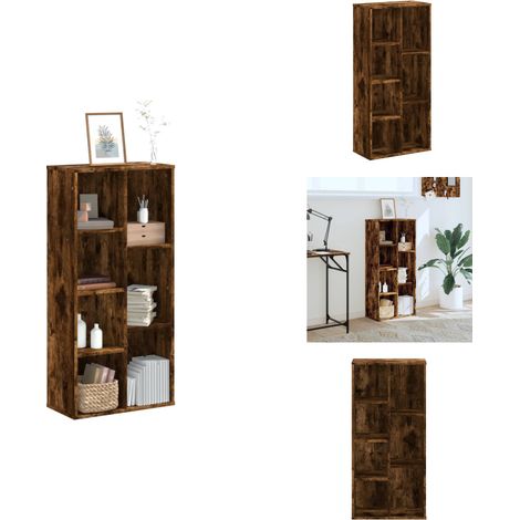 Bibliothèque chêne fumé 50x25x105 cm bois d'ingénierie - Bibliothèque - Bibliothèques - Étagère - Armoire De Rangement (1/5)
