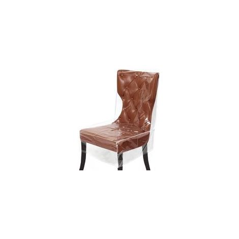 Lot de 2 housses de chaise de salle à manger en plastique transparent en PVC - Imperméables - Anti-poussière et anti-rayures - (1/5)