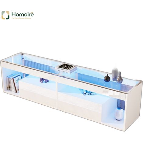 TV-Ständer aus Spanplatte weiß und Polyester 180 x 40 x 46 cm HOMAIRE (1/5)