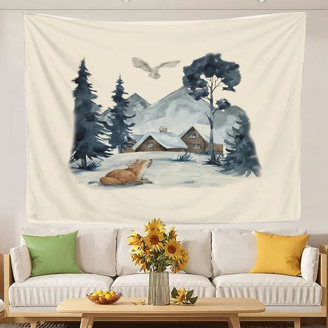 Tapisseries murales décoratives, tapisseries murales tendance pour chambre à coucher, nappes pour lit, décoration intérieure 150x130cm (1/5)