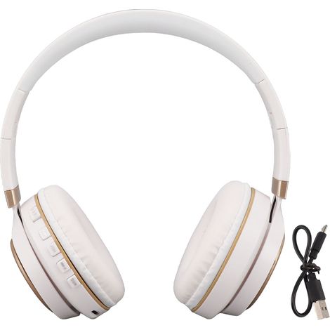 Écouteurs Bluetooth sans fil pour téléphones sans fil, lecture de musique, basses profondes, stéréo, longue autonomie, blanc (1/5)