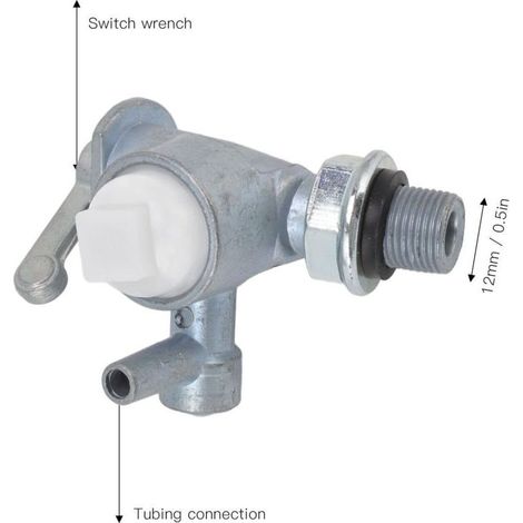 Robinet Réservoir Carburant 12mm - Compatible Moteurs EY15/EY20/RGX - Pièce Rechange Motorisés (1/3)