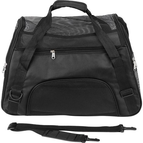 Sac de voyage pliable portatif en tissu imperméable pour animaux de compagnie, pour chiens et chats (noir L) (1/5)