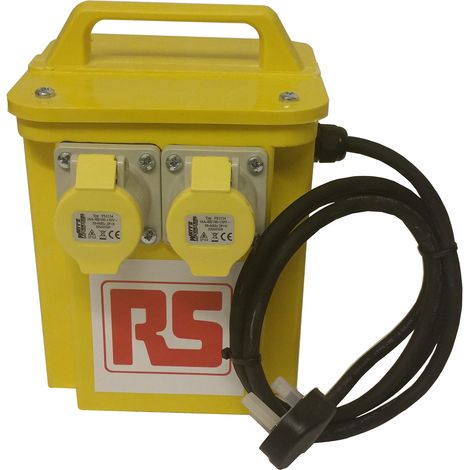 Rs Pro – Transformateur d'isolement portable 3.3kVA – Tension primaire 230V c.a. – Tension secondaire 110V (55V) – Courant 2 x 16A (1/3)