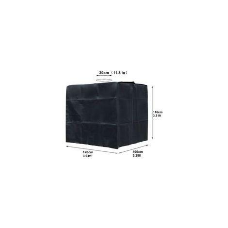 Bache pour Cuve 1000L IBC, Bache de réservoir d'eau Couvercle, Anti-UV Anti-poussière Couverture Container Réservoir IBC, Housse Protection (120 x 100 x 116 cm Le Noir) (1/5)