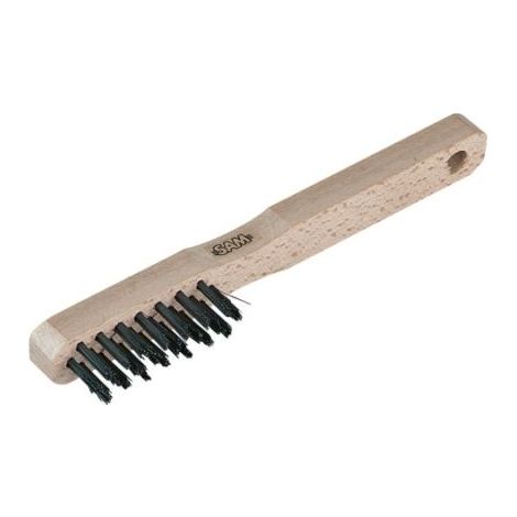 Brosse métallique SAM en Acier Bois 3 Rangs ( Prix pour 1 ) (1/2)