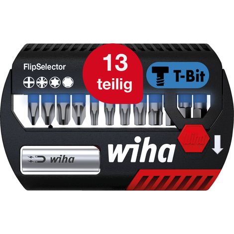 Wiha Bit Set FlipSelector T-Bit 13-tlg. I T-Bit 25 mm PH, PZ, TORX, Sechskant 1/4" C6,3 I Impact- & Schlaugschrauber geeignet (41826) (1/5)