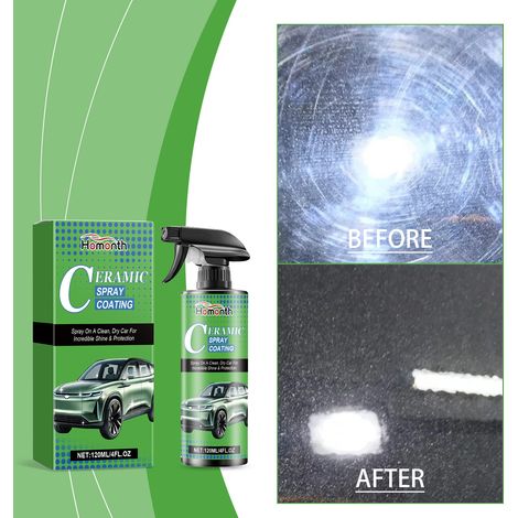Car coating spray, paint waxing agent, ceramic coating, water-repellent spray, universal for all cars -- 120ml (1/5)