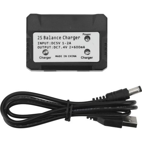 Chargeur Rapide 2 en 1 pour Batterie 7.4V 2S 600mA - Léger, Portable avec Protection Contre les Surcharges (1/5)