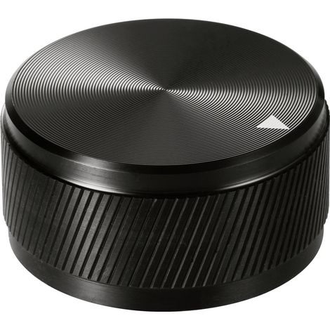 TRU COMPONENTS TC-11654300  Drehknopf mit Knopfmarkierung Schwarz (Ø x H) 34 mm x 17 mm Aluminium 1