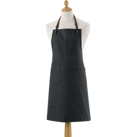 Tablier de cuisine Noir - Protection pour la cuisine et la cuisson - 70 x 90 cm - PANGIVO (1/3)