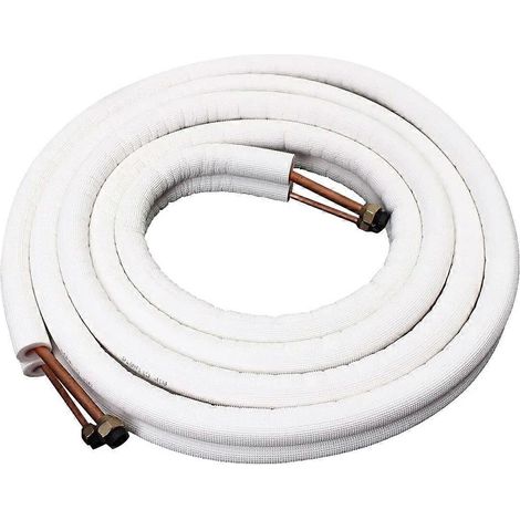 Tuyau en cuivre isolé de 4 m, raccords et tuyaux de climatiseur 1/4" et 3/8", paire de tubes à serpentin, ensemble de câbles pour climatiseur (1/5)