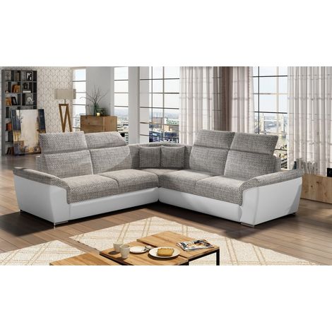 Sofá de esquina FREDERICO Gris convertible con almacenamiento 266x266cm (1/2)