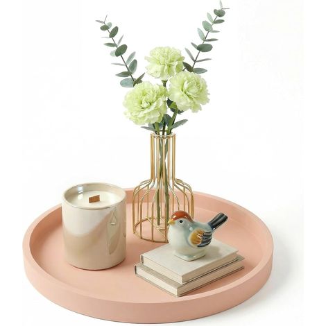 Plateau décoratif rond en silicone 23 cm, idéal pour cosmétiques, bijoux et flacons. (1/5)